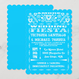 Colourful Mexican Wedding Papel Picado Invitation