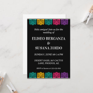colourful mexico mexican wedding invitations