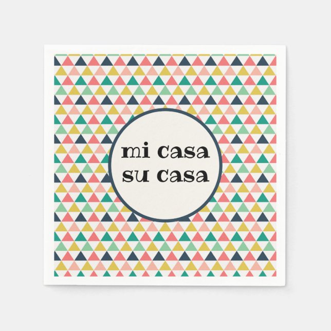 Colourful Mi Casa Su Casa Party  Napkin (Front)