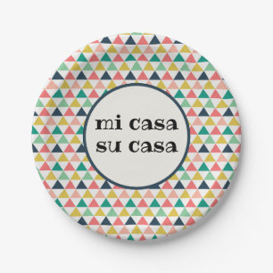 Colourful Mi Casa Su Casa Party Paper Plate