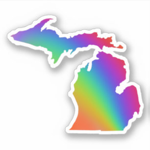 Colourful Michigan rainbow graphic