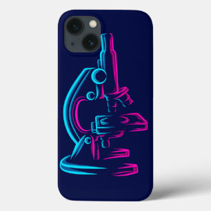 Colourful microscope design iPhone 13 case