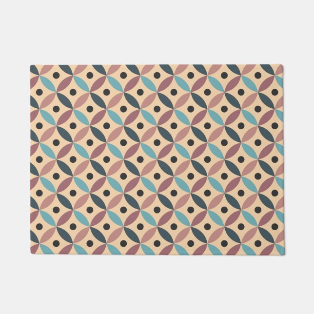 Colourful Mid Century decoration Doormat (Front)