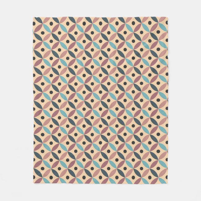 Colourful Mid Century decoration Fleece Blanket (Front)