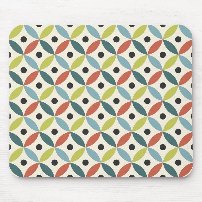 Colourful Mid Century decoration Mouse Mat (Front)