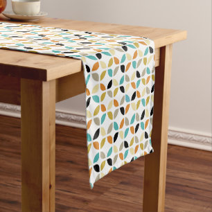 Colourful Mid Century Geometric Circles Short Table Runner