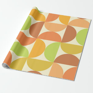 Colourful Mid Century Half Circles Pattern  Wrapping Paper