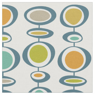 Colourful Mid Century Modern Abstract Circles Fabric