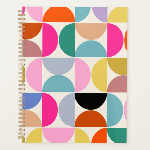 Colourful Mid Century Modern Abstract Pattern Planner