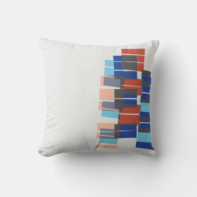 Colourful Mid Century Modern Art Pattern Cushion (Front)