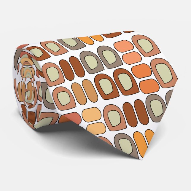 Colourful Mid Century Modern Geometric Tie (Rolled)
