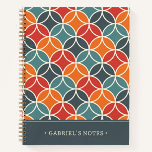 Colourful Mid-Century Modern Style   Add Your Name Notebook