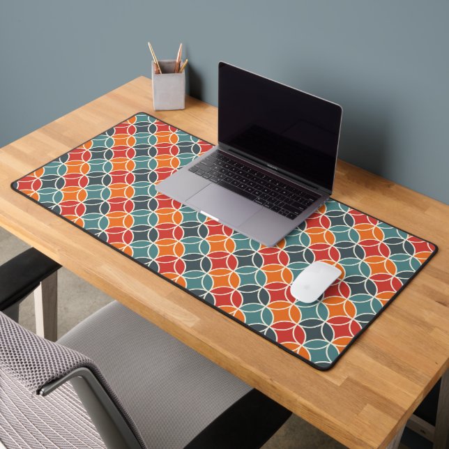 Colourful Mid-Century Modern Style Pattern Desk Mat (Office 2)
