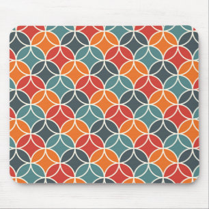 Colourful Mid-Century Modern Style Pattern Mouse Mat