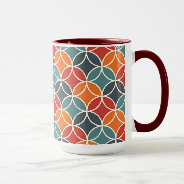 Colourful Mid-Century Modern Style Pattern Mug (Right)