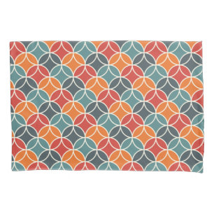 Colourful Mid-Century Modern Style Pattern Pillowcase