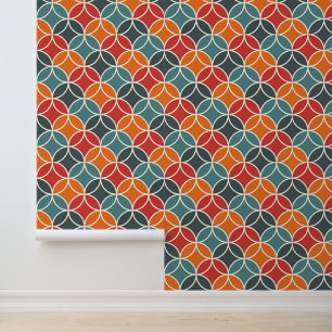 Colourful Mid-Century Modern Style Pattern Wallpaper