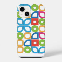 Colourful Mid Century Modern White iPhone Case