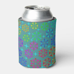 Colourful Mid Century Retro Pattern Art Design Can Cooler