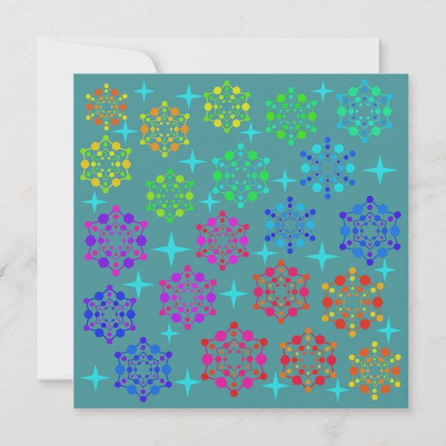 Colourful Mid Century Retro Pattern Art Design Card (Front)