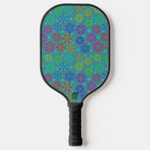 Colourful Mid Century Retro Pattern Art Design Pickleball Paddle