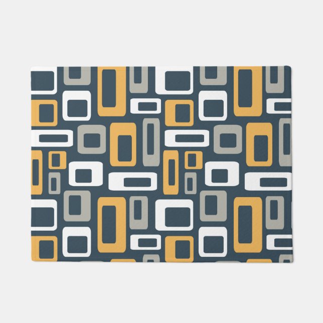 Colourful Mid Century style shapes Doormat (Front)
