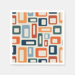Colourful Mid Century style shapes Napkin
