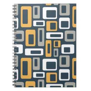 Colourful Mid Century style shapes Notebook