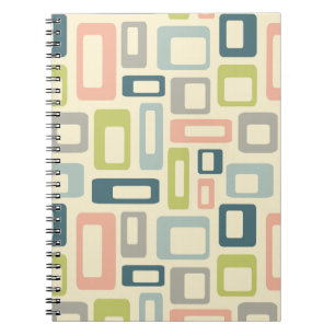 Colourful Mid Century style shapes Notebook