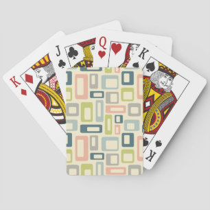 Colourful Mid Century style shapes Playing Cards