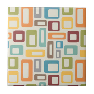 Colourful Mid Century style shapes Tile