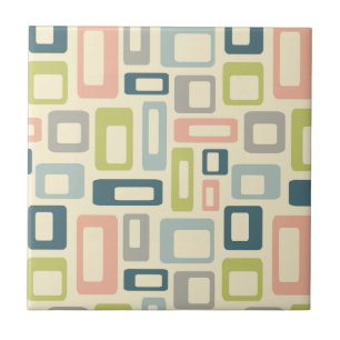 Colourful Mid Century style shapes Tile