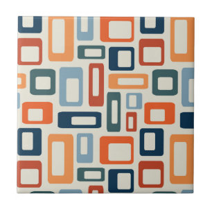 Colourful Mid Century style shapes Tile