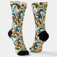 Colourful mid century swirly pattern