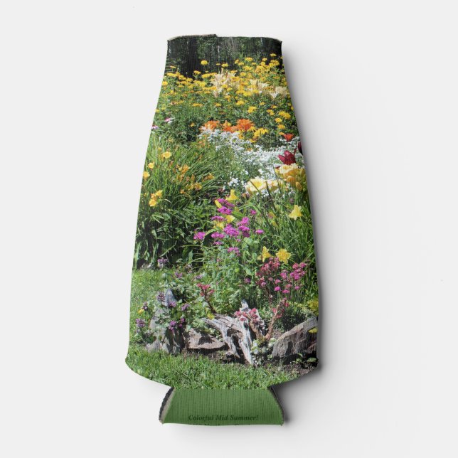 Colourful Mid Summer Gardens Bottle Cooler (Front)