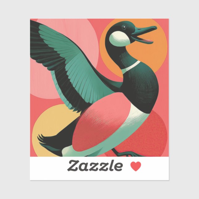 Colourful Midcentury Modern Duck Geometric (Sheet)