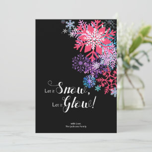 Colourful Midnight Snowflake Magic Christmas Card