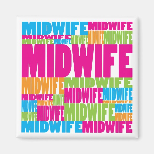 Colourful Midwife Magnet (Front)