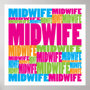 Colourful Midwife Poster