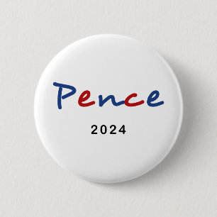 Colourful Mike Pence 2024 Script Text 6 Cm Round Badge