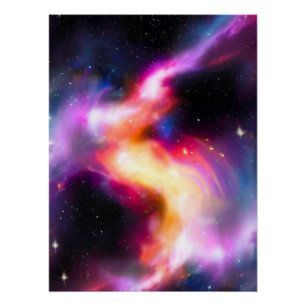 Colourful Milky Way Galaxy Glossy Poster