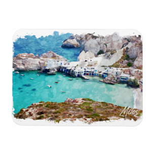 Colourful Milos Greece Panorama View Magnet