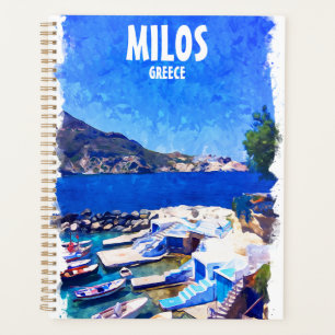 Colourful Milos Greece Travel Art Planner
