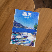 Colourful Milos Greece Travel Art