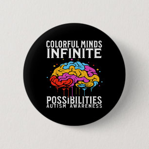 Colourful Minds Autism Awareness Kids Support Gift 6 Cm Round Badge