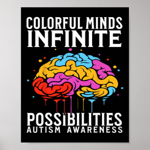 Colourful Minds Autism Awareness Kids Support Gift Poster