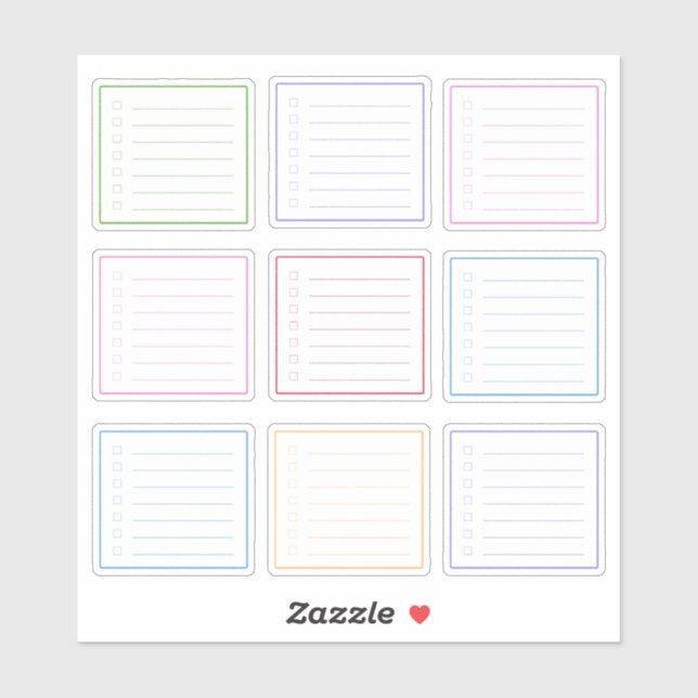 Colourful Mini Checklist Planner (Sheet)