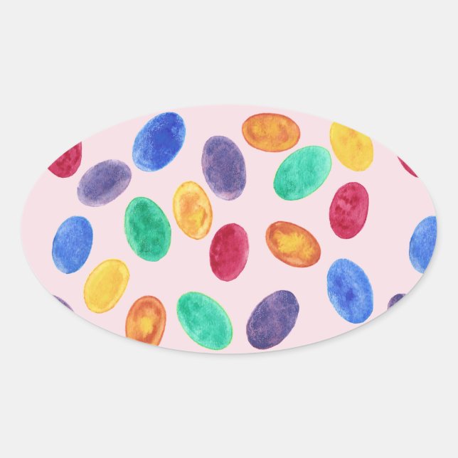Colourful Mini Easter Eggs, Jelly Beans Stickers (Front)