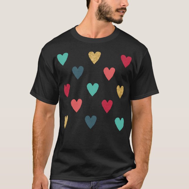 Colourful Mini Hearts T-Shirt (Front)