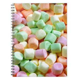Colourful miniature marshmallows notebook